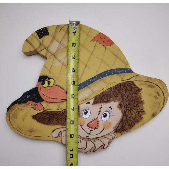 Hand Painted Scarecrow Wooden Wall Art Fall Halloween Autumn Decoration‎ Folk - Picture 7 of 10